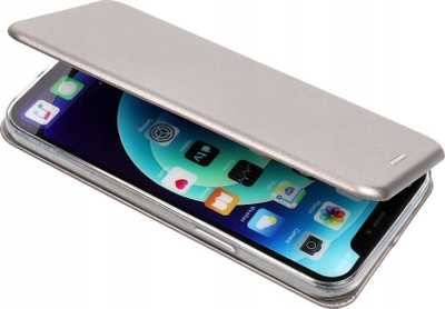 Këllëf telefoni Book Elegance për Xiaomi Redmi Note 13 Pro 5G, tip portofol, me kapak me magnet, gri metalike