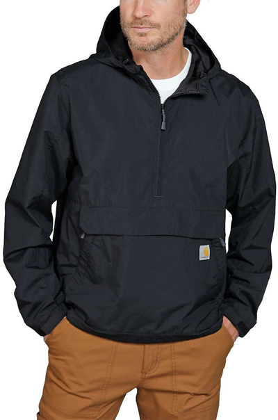 Xhaketë Carhartt Packable Anorak, najlon i papërshkueshëm nga uji, madhësia M, e zezë