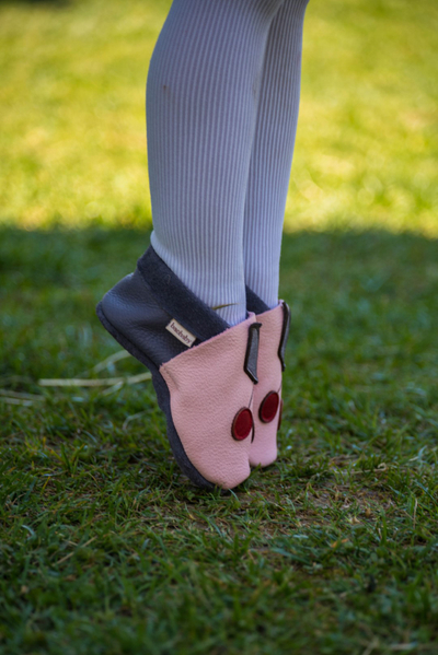 Këpucë foshnjash Baobaby Classics Cherry Pop XL, lëkurë natyrale, taban kundër rrëshqitjes, rozë