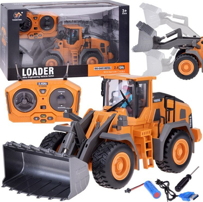 Lodër buldozer me telekomandë Jokomisiada RC0686, 2.4GHz, drita dhe tinguj, e verdhë