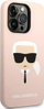 Kapak telefoni Karl Lagerfeld për iPhone 14 Pro 6.1", silikon, MagSafe, rozë e çelët