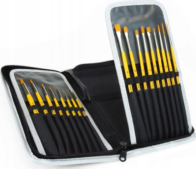 Set furça pikture AMMO Brush Arsenal, 17 furça sintetike, këllëf mbrojtës, shumëngjyrësh