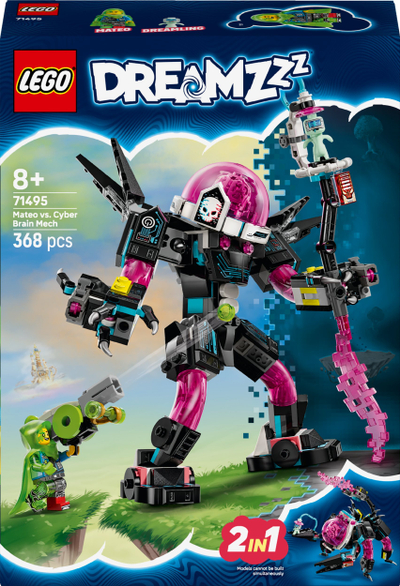 Set lodër LEGO Mateo Vs. Cyber Brain Mech, model ndërtimi robot, shumëngjyrësh