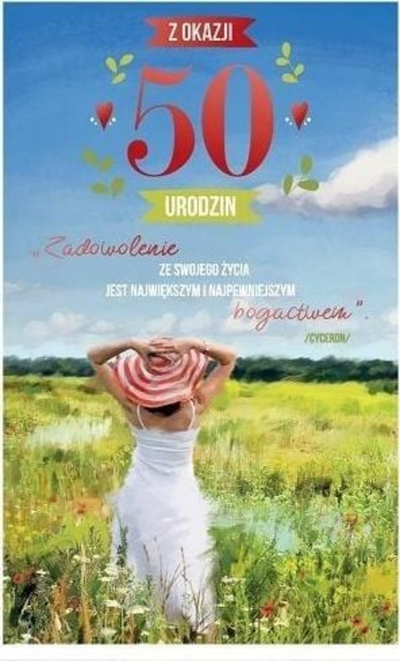 Kartolinë urimi AbCard Occasional Birthday 50 P08, me zarf, shumëngjyrëshe