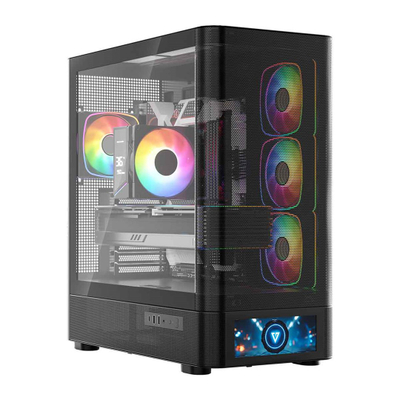 Kasi gaming Modecom Volcano AQ500 ARGB, MIDI tower, ekran LCD, i zi