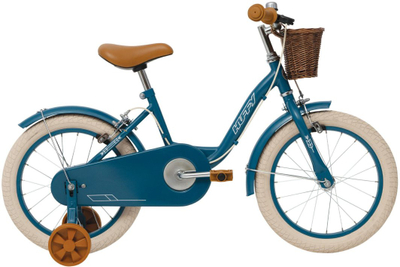 Biçikletë fëmijësh Royalbaby Huffy Vintage 16", me shportë, me rrota ndihmëse, blu