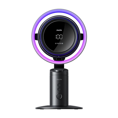 Ventilator tavoline JISULIFE Air Purifier, filtër H11 HEPA, bateri 10000mAh, RGB, i zi