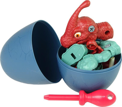 Lodër dinosauri Leantoys Parasaurolophus, set montimi DIY, me vezë plastike, shumëngjyrëshe