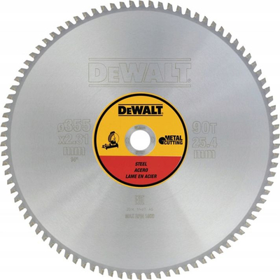 Disk sharre Dewalt DT1927, 355mm, 90 dhëmbë, për metal