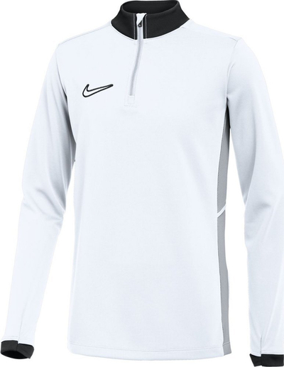 Bluzë sportive për kalamaj Nike Dri-Fit Academy 25 Drill Top Jr FZ9773 100, me mëngë të gjata, Dri-FIT, e bardhë