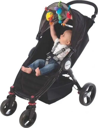 Set lodrash varëse për karrocë Playgro Tinkle Trio Sensory, 3 copë, shumëngjyrëshe