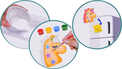 Set kreativ ColorDay Unicorn, gips për derdhje, magnetë frigoriferi, shumëngjyrësh