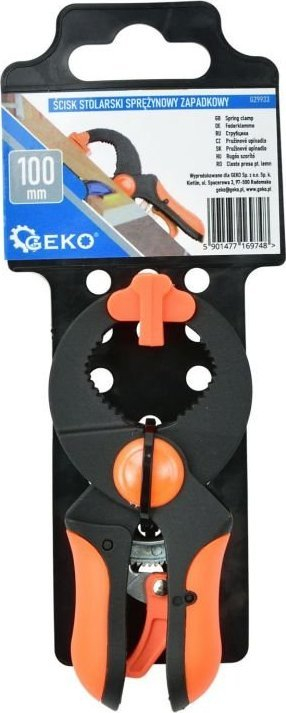 Kapëse marangozësh Carpentry Spring Ratchet, 100mm, plastike, portokalli