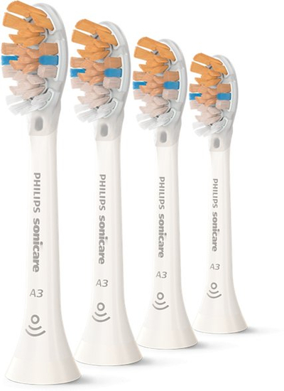 Koka zëvendësuese furçe Philips Sonicare A3 Premium HX9094/87, set 4 copë, BrushSync, të bardha