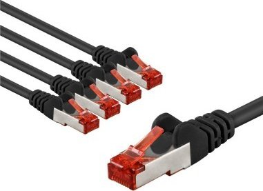Kabllo rrjeti Goobay CAT 6 S/FTP, 3 m, set 5 copë, e zezë