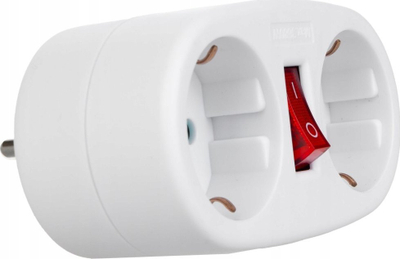 Zgjatues elektrik Maclean MCE338, 2 priza Type F, me çelës ON/OFF, i bardhë
