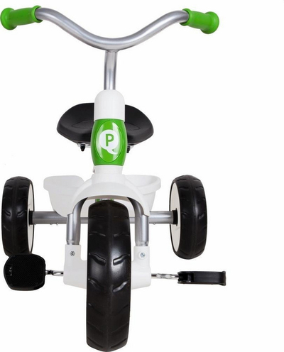 Tricikel për kalamaj Qplay Elite Plus, me dorezë prindi të rregullueshme, rrota EVA, jeshlill