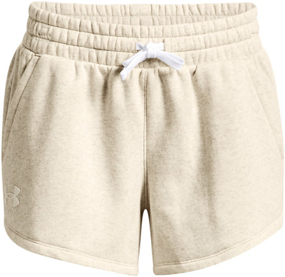 Shorts për femra Under Armour Rival Fleece, bezhë