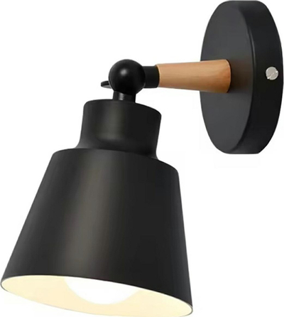 Applikë murale ZD129 Loft, E27, metal, e zezë mat