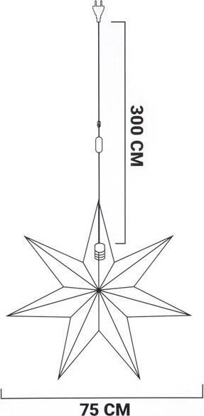 Yll dekorativ Home Styling Collection Lighted Star Velvet Beige Hanging, 75 cm, për varje, bezhë