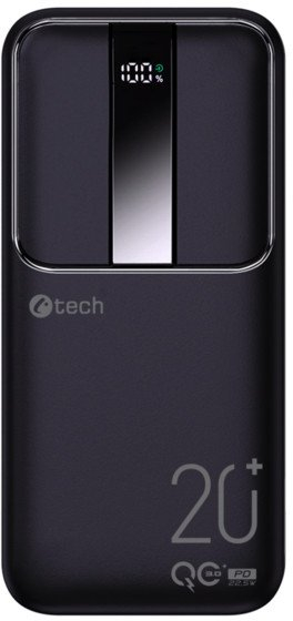 Power bank C-tech PBPD-20, 20000mAh, 22.5W, црн