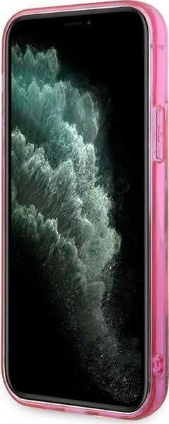 Kapak telefoni Karl Lagerfeld KLHCP12MLNCHCP, për iPhone 12 12 Pro, hardcase me glitter, rozë