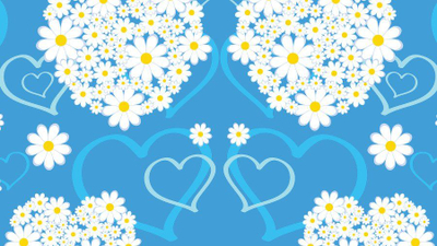 Stiker dekorativ Nexgen Skins Hearts and Daisies 3D për iMac 27\", me sfond blu