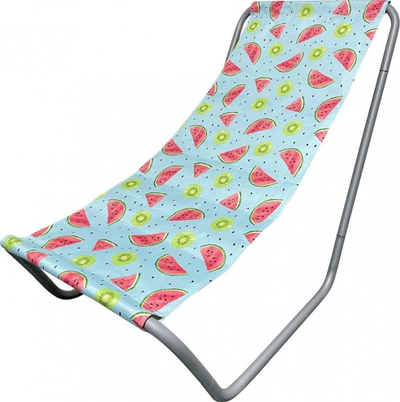 Shezllon plazhi Enero Folding Garden Beach Lounger Fruit Melon, i palosshëm, me çantë mbrojtëse, shumëngjyrësh
