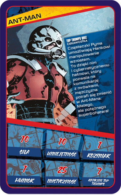 Lojë me letra Top Trumps Marvel Universe, me superheronj, në kuti plastike blu
