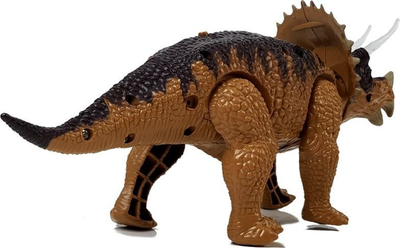 Lodër dinosaur Leantoys Triceratops, me drita, ecëse, e verdhë