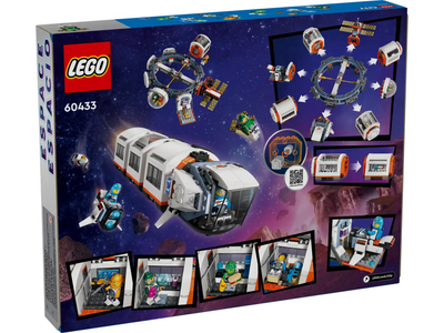 Set ndërtimi LEGO City Modular Space Station 60433, stacion hapësinor modular, 6 minifigura astronautësh, shumëngjyrësh