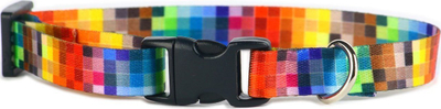 Qafore për qen Matteo Collar Tape Pixels, 20mm, 30-55cm, shumëngjyrëshe