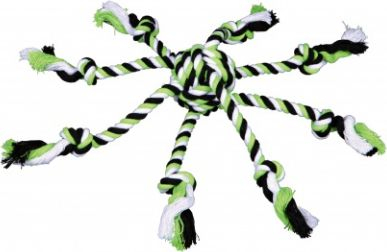 Lodër litari për qen Trixie Rope Denta Fun, top 7 cm, gjatësi 44 cm, shumëngjyrëshe