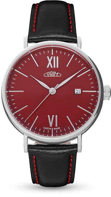 Orë dore për meshkuj Prim Retro Elegance 2023 W01P.13196.F, e zezë/kuqe