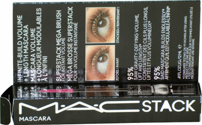 Maskarë MAC MACStack Mega Brush, volum i madh, efekt që shtohet shtresë mas shtrese, e zezë