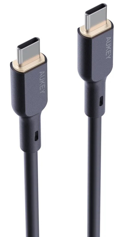 Kabllo Aukey, USB C / USB C, 1.8 m, e zezë