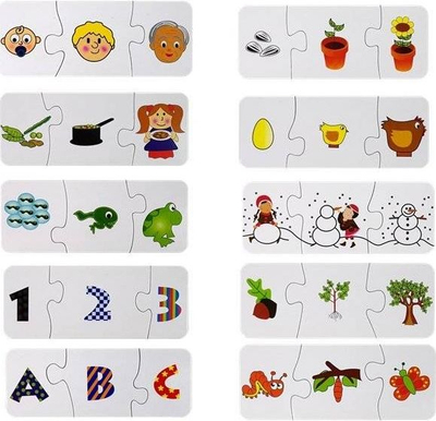 Puzzle edukative Lean Sport Educational Puzzle Jigsaw Learning 10 Connections, 10 lidhje, për kalamaj 3+