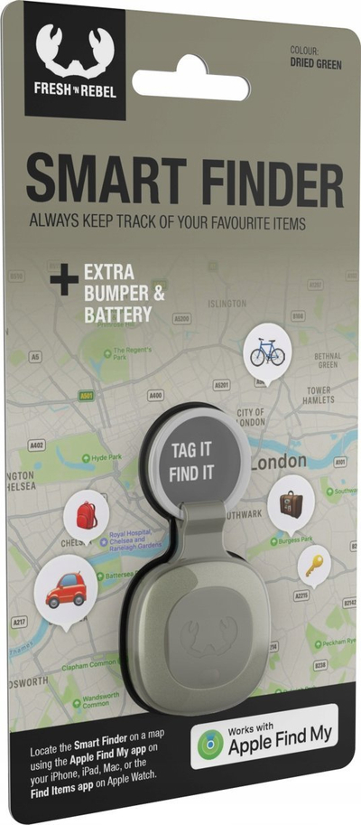 GPS lokator Fresh'N Rebel Smart Finder Tag, për iOS, IP67, jeshil