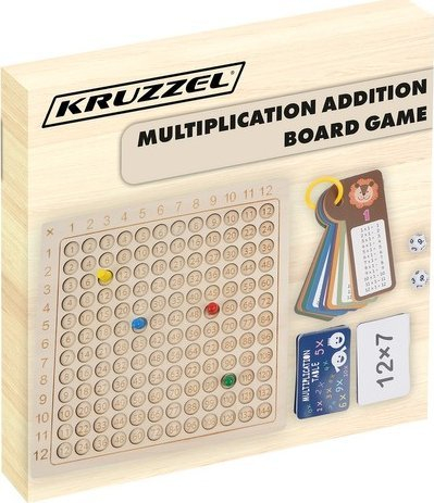 Lojë tavoline Kruzzel Multiplication Table 24639, set edukativ druri, deri 12×12, shumëngjyrëshe