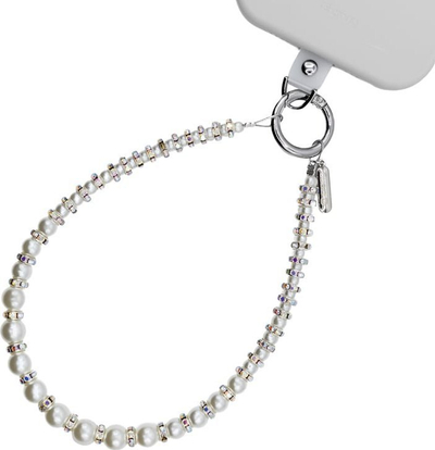 Varëse telefoni Crong Phone Charm Silver Beads, rruaza dekorative, adapter universal, e argjendtë