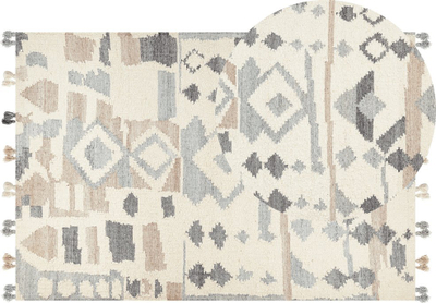 Tapet leshi MRGAVET Wool Kilim, 200 x 300 cm, me figura gjeometrike, shumëngjyrësh