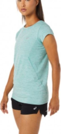 Bluzë sportive Asics Race Seamless SS Top për goca, madhësia L, jeshile sage
