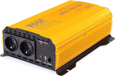 Invertor Volt Polska Sinus Plus 1500, 12V në 230V, 1500W, i verdhë
