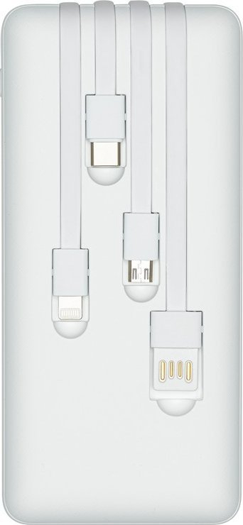 Powerbank Rivacase VA2220, 20000mAh, me kabllo të futme, e bardhë