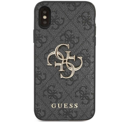 Futrollë telefoni Guess GUHCPX4GMGGR, iPhone X XS, 4G Big Metal Logo, gri