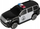 Lodër makinë policie Mega Creative Police Car, me tërheqje mbrapa, 25 cm, bardh e zez