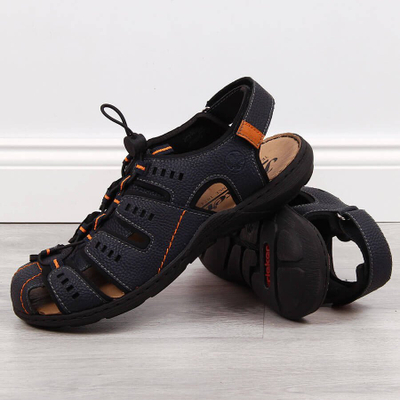 Sandale të mbyllura për burra Rieker M 22021-14, shumë të rehatshme, navy blue