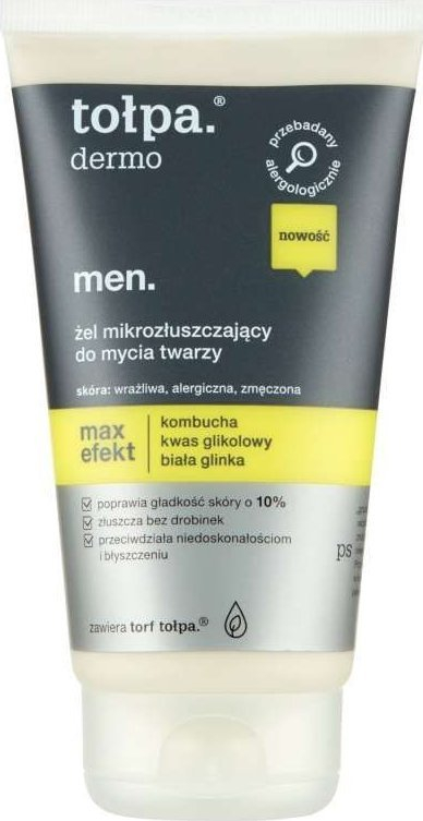 Xhel pastrues për fytyrë Tołpa Dermo Max Effect, eksfoliues, për meshkuj, 150ml