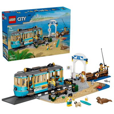 Lodër konstruktore LEGO City Tram by the Beach 60506, set ndërtimi, shumëngjyrëshe