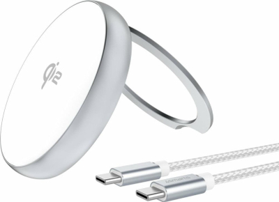 Безжичен полнач 4smarts Qi2 Charger Kickstand, 15W, MagSafe, црн